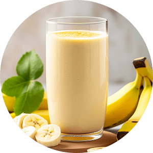 Banana smoothie representing NuBana RS65 green banana fiber